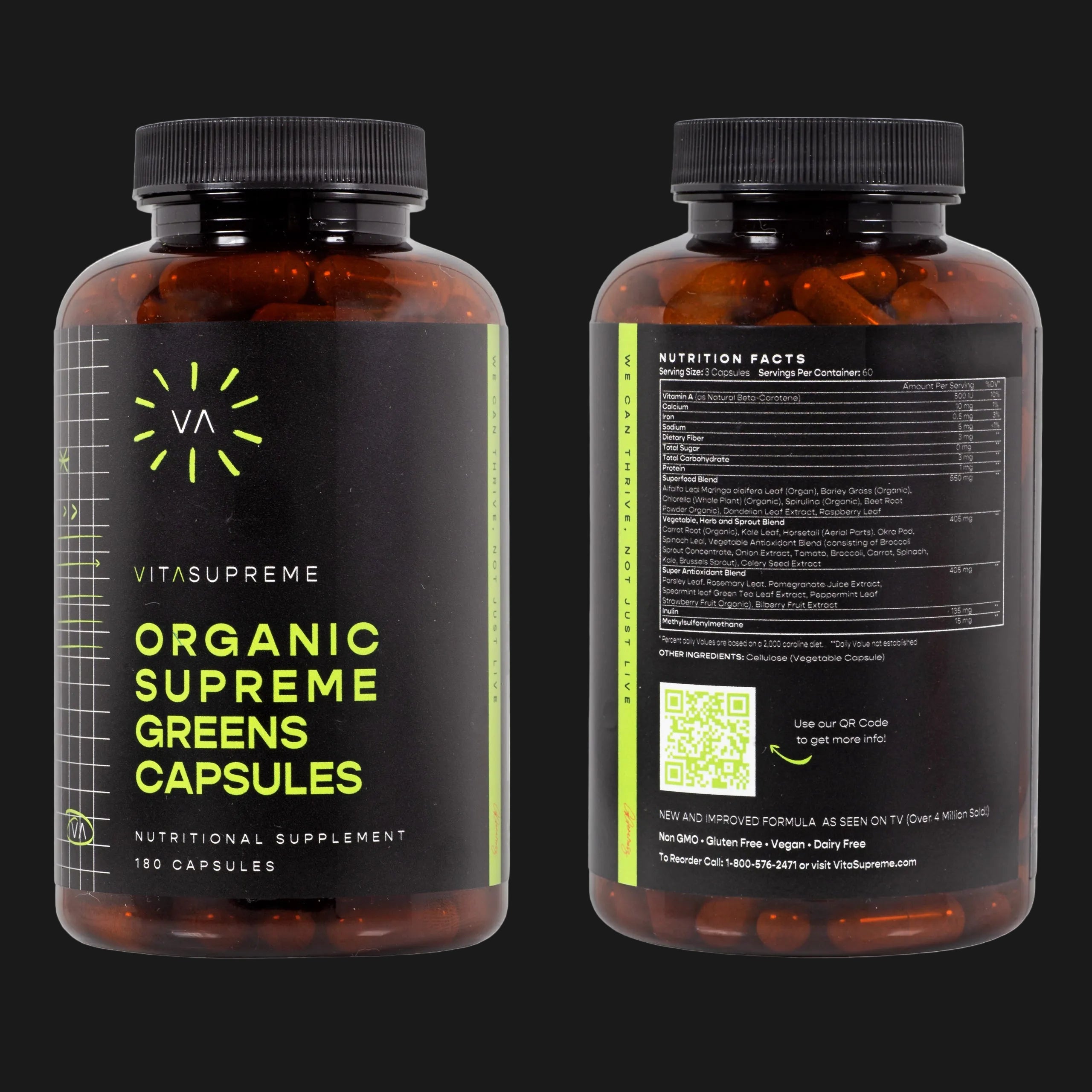 Organic Supreme Greens with MSM Capsules™ — 3-Pack