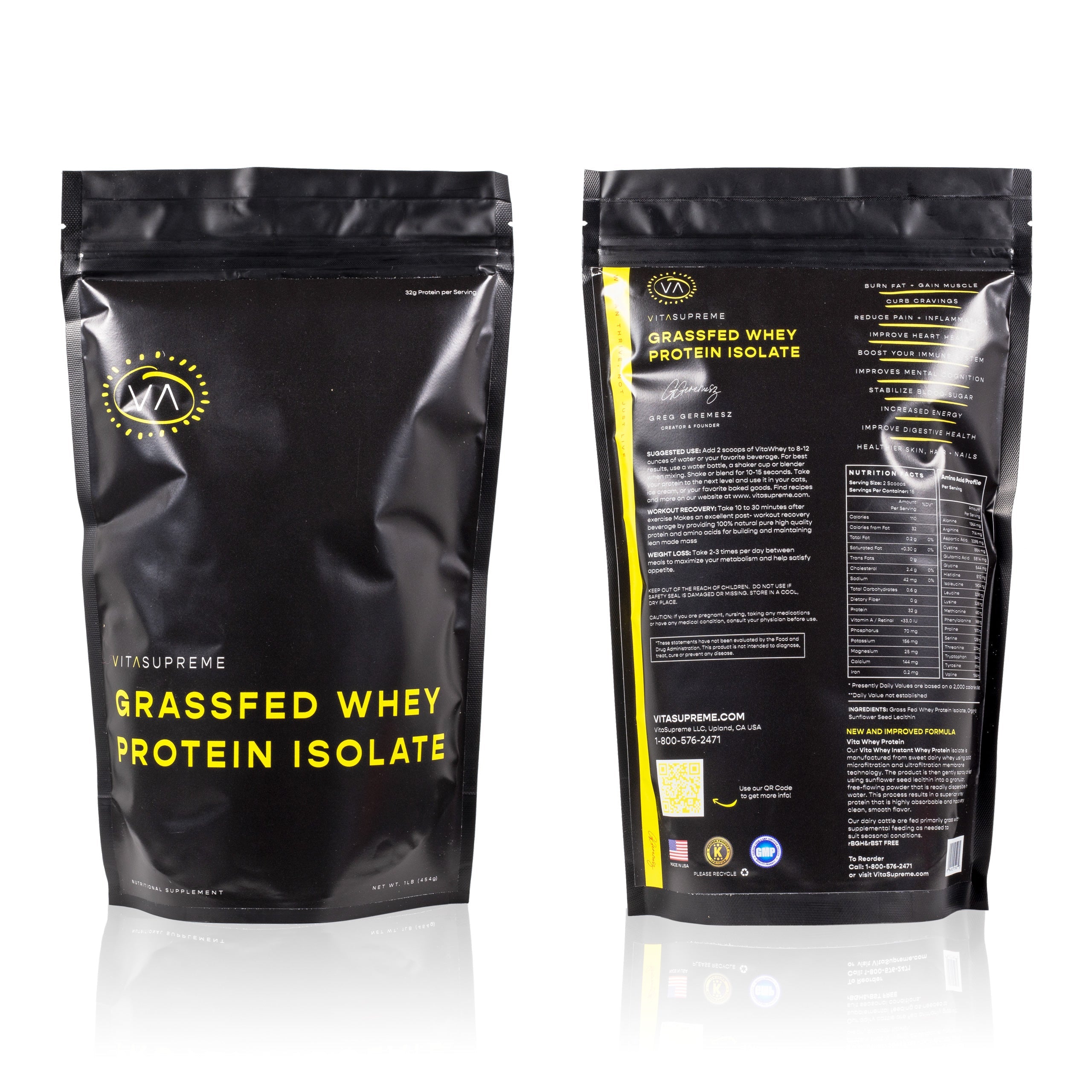 Organic Grass-Fed Whey Protein Isolate (Unflavored) — 2-Pack