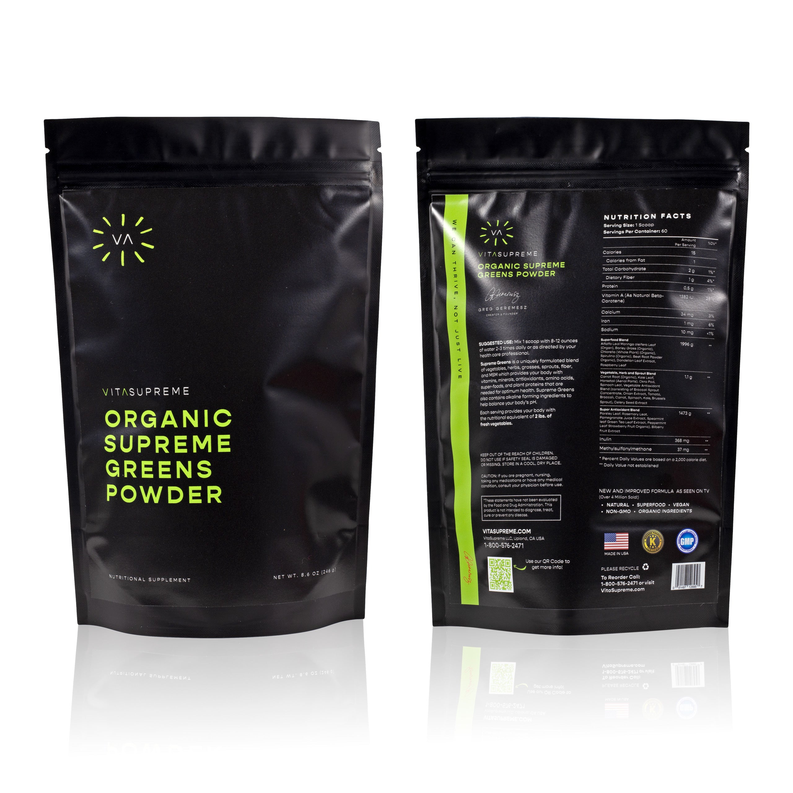 Organic Supreme Greens with MSM Powder™ — 3-Pack