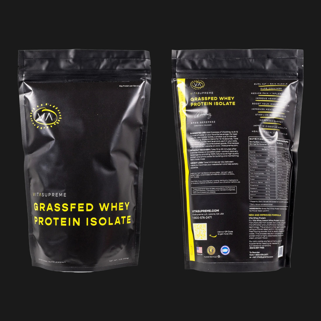 Organic Grass-Fed Whey Protein Isolate (Unflavored) — 2-Pack