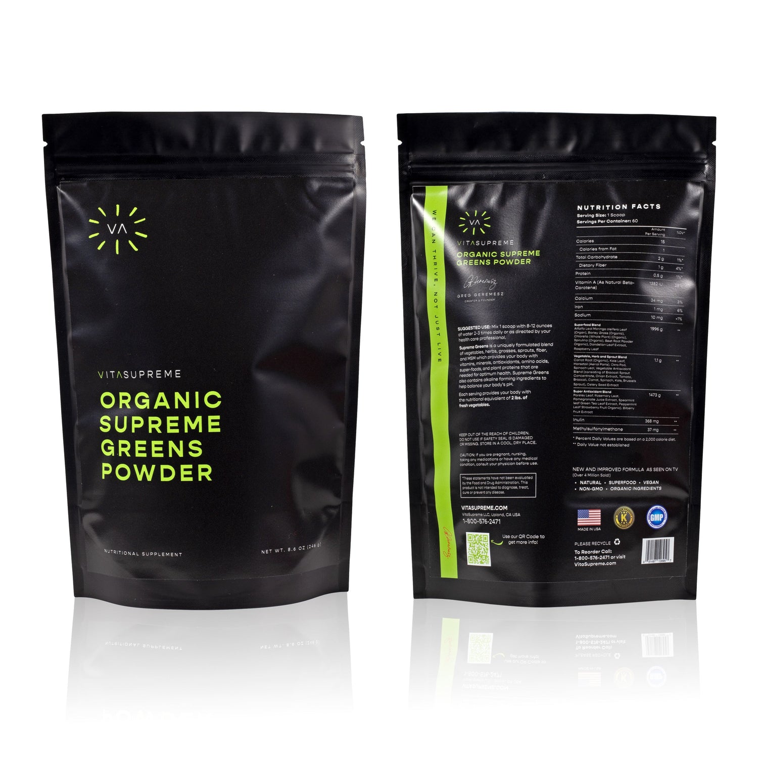Organic Supreme Greens with MSM Powder™ — 3-Pack