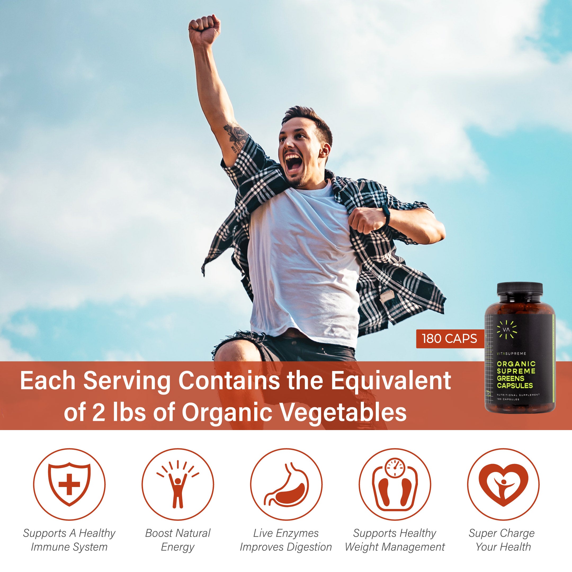 Organic Supreme Greens with MSM Capsules™ — 3-Pack