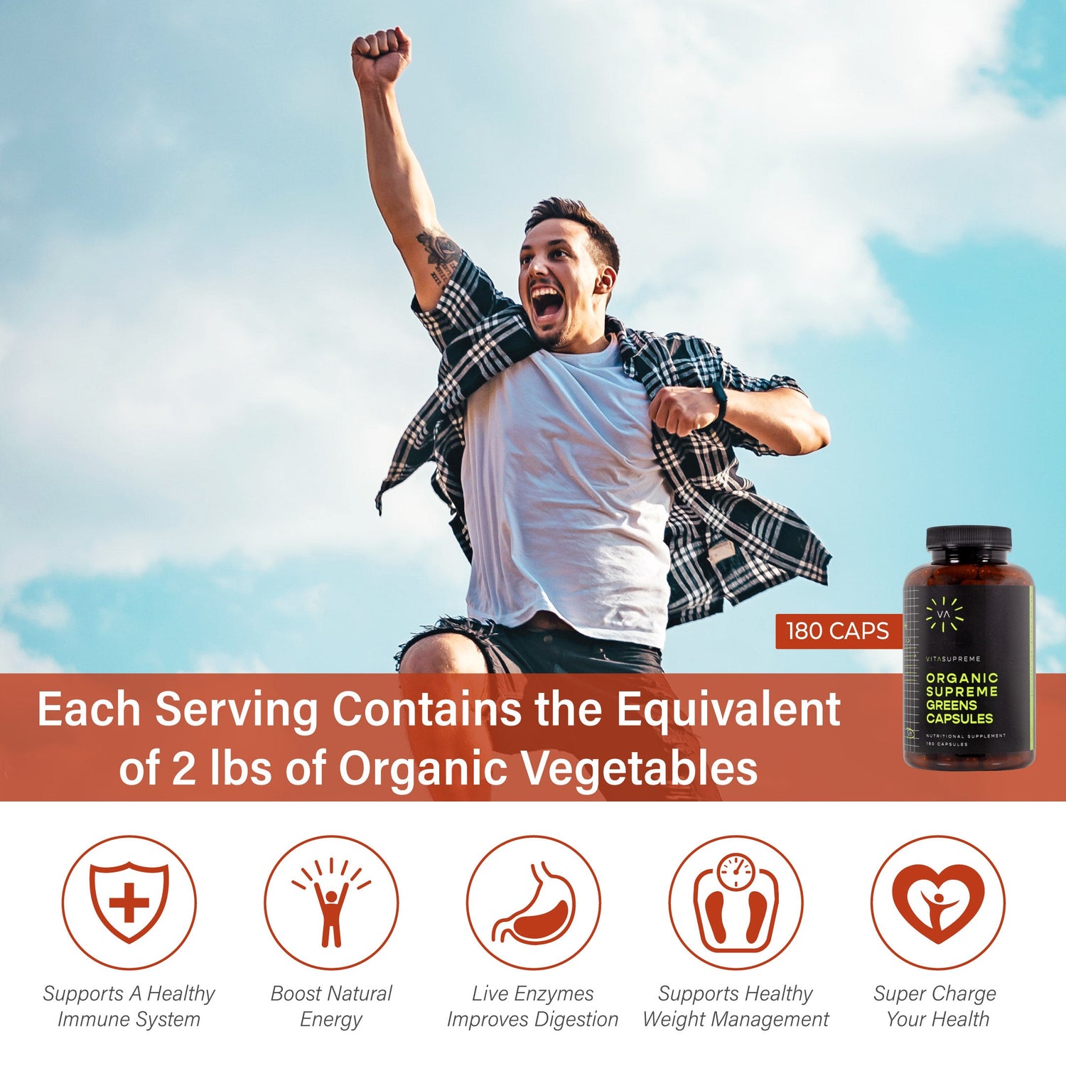 Organic Supreme Greens with MSM Capsules™ — 2-Pack