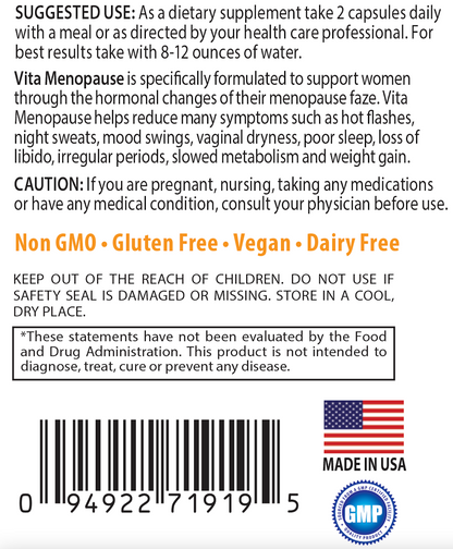 Vita Menopause Suggested Use
