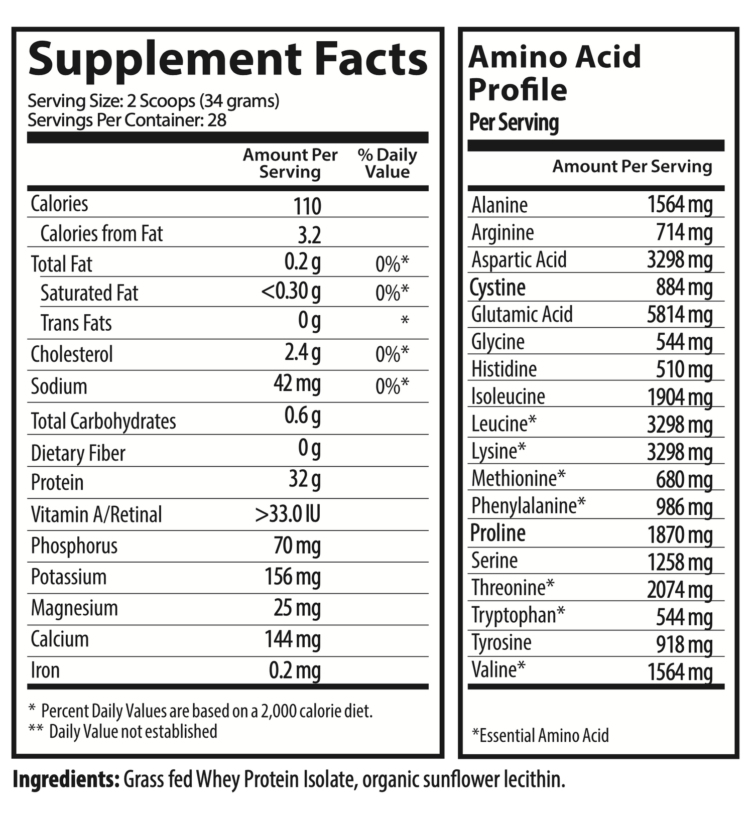 Organic Grass-Fed Whey Protein Isolate (Unflavored) — 2-Pack