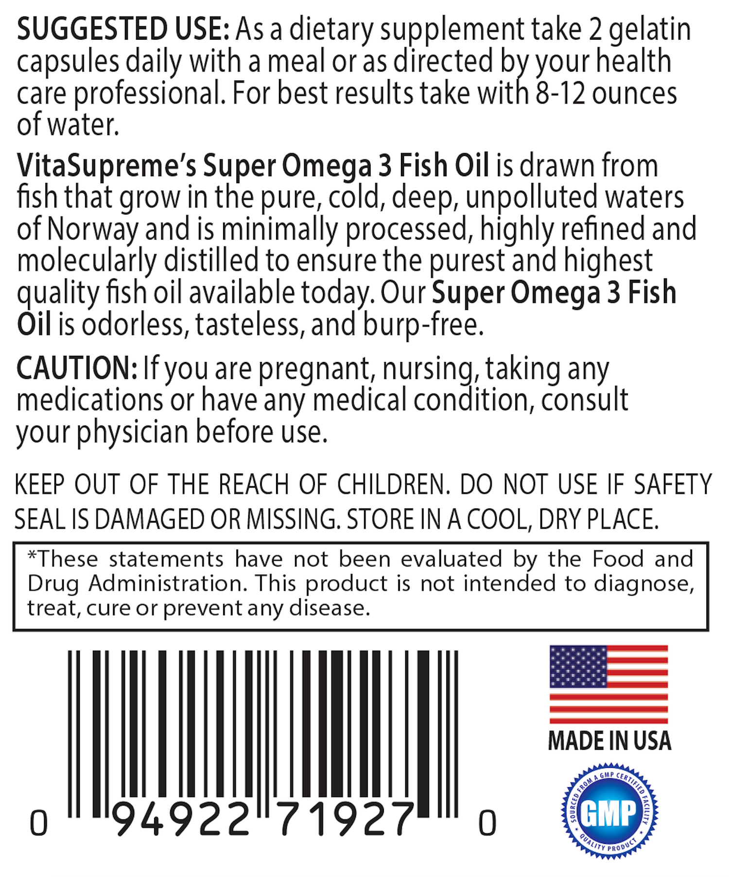 Super Omega 3 Fish Oil Suggested Use