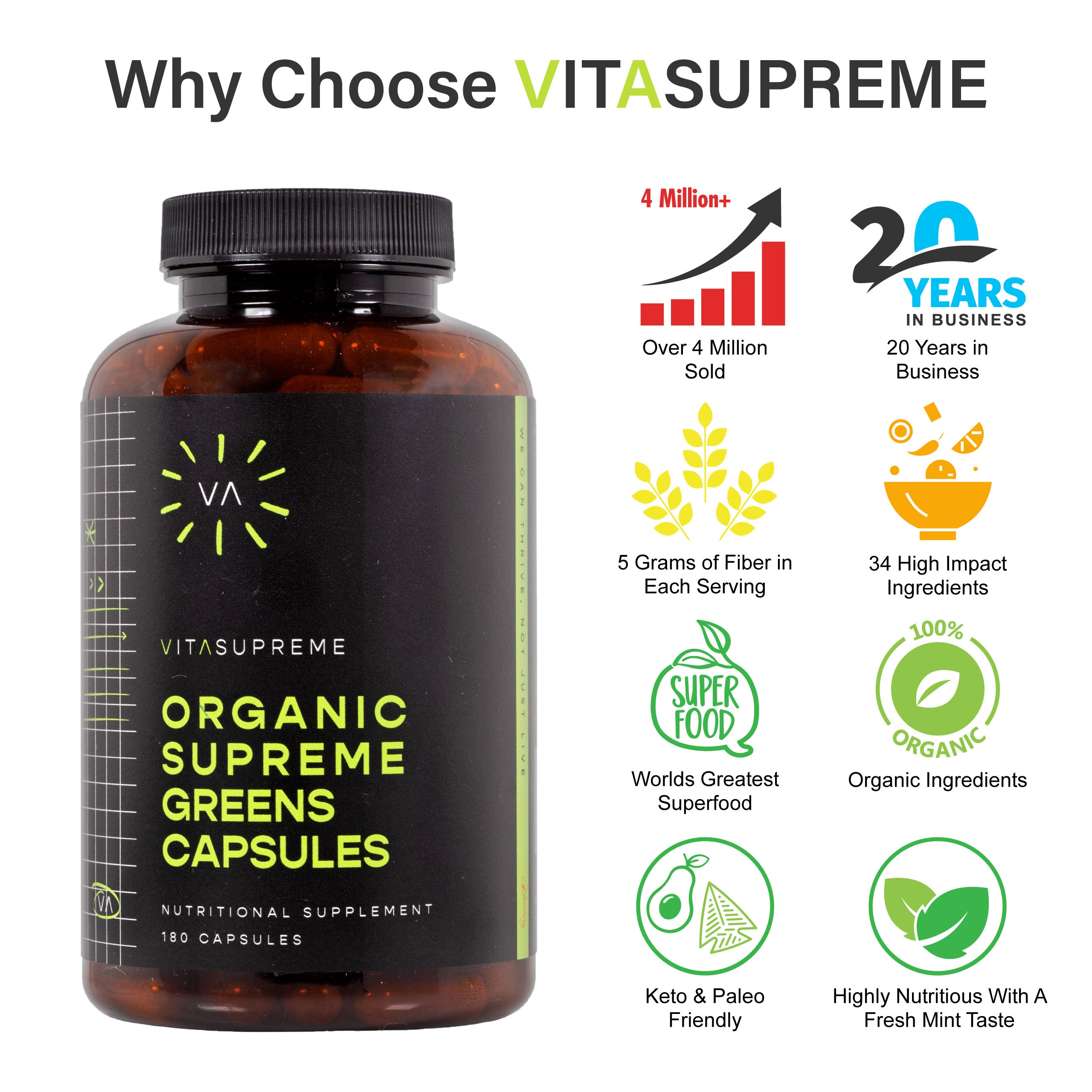 Organic Supreme Greens with MSM Capsules™